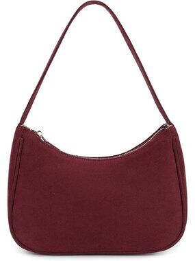 Women's Suede Cherry Zipper Tote Handbag Mini Shoulder Imported Clutch Purses